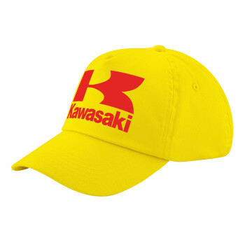 Kawasaki, Child's Baseball Cap, 100% Cotton Twill, Yellow (COTTON, CHILD, UNISEX, ONE SIZE)