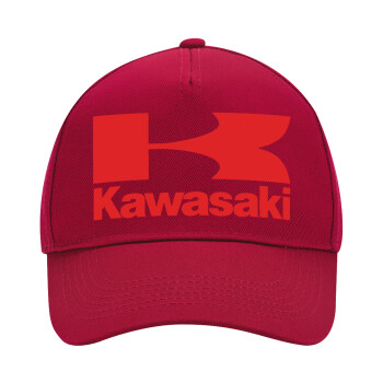 Kawasaki, Adult Ultimate Hat RED, (100% COTTON DRILL, ADULT, UNISEX, ONE SIZE)