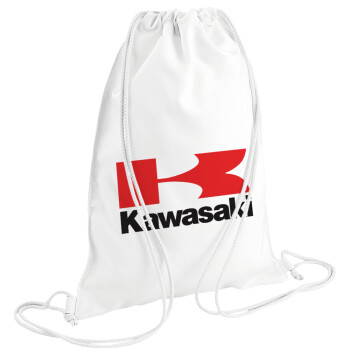 Kawasaki, Τσάντα πλάτης πουγκί GYMBAG λευκή (28x40cm)