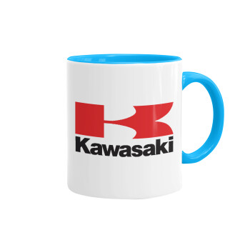 Kawasaki, Κούπα χρωματιστή γαλάζια, κεραμική, 330ml