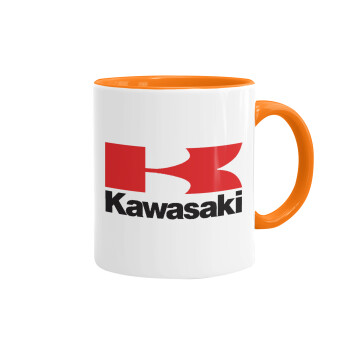 Kawasaki, Κούπα χρωματιστή πορτοκαλί, κεραμική, 330ml