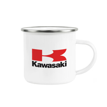 Kawasaki, Metallic enamel cup white 360ml