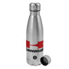 Metallic water bottle, stainless steel, 750ml