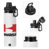 Metal water bottle with safety cap, aluminum 850ml