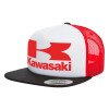 Adult Foam Flat Snapback with Mesh Black-White-Red (POLYESTER, ADULT, UNISEX, ONE SIZE)