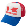 Adult Soft Trucker Hat with Red/Blue/White Mesh (POLYESTER, ADULT, UNISEX, ONE SIZE)