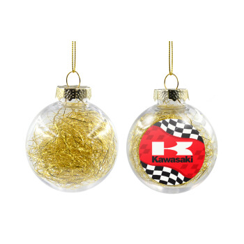 Kawasaki, Χριστουγεννιάτικη μπάλα δένδρου διάφανη με χρυσό γέμισμα 8cm