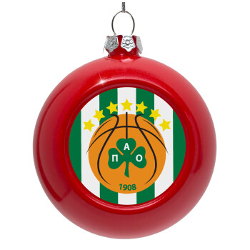 PAO BC, Red Christmas tree ornament bauble 8cm