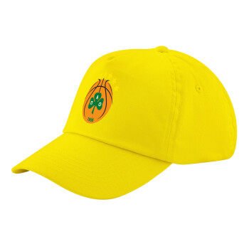 PAO BC, Child's Baseball Cap, 100% Cotton Twill, Yellow (COTTON, CHILD, UNISEX, ONE SIZE)