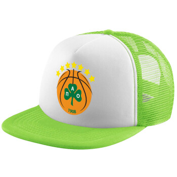 PAO BC, Child's Soft Trucker Hat with Green/White Mesh (POLYESTER, CHILDREN'S, ONE SIZE)