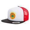 Καπέλο Ενηλίκων Foam Flat Snapback με Δίχτυ Μαύρο-Λευκό-Κόκκινο (POLYESTER, ΕΝΗΛΙΚΩΝ, UNISEX, ONE SIZE)