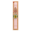 Easter Set, wooden keychain & scented flat Easter candle (30cm) (PINK)