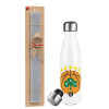 Easter candle, metallic white thermos bottle (500ml) & aromatic flat candle (30cm) (GRAY)