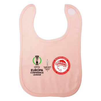 Olympiacos UEFA Europa Conference League Champion 2023/24, Σαλιάρα με Σκρατς ΡΟΖ 100% Organic Cotton (0-18 months)