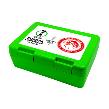 Olympiacos UEFA Europa Conference League Champion 2023/24, Children's cookie container GREEN 185x128x65mm (BPA free plastic)