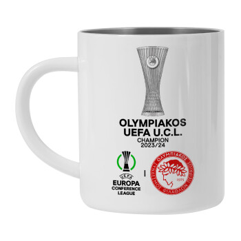 Olympiacos UEFA Europa Conference League Champion 2023/24, Mug Stainless steel double wall 450ml