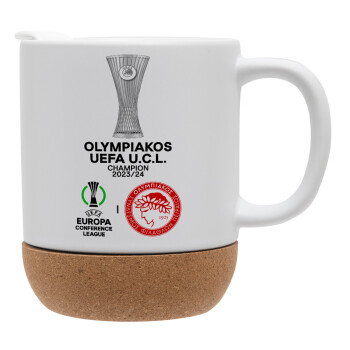 Olympiacos UEFA Europa Conference League Champion 2023/24, Ceramic coffee mug Cork (MAT), 330ml (1pcs)