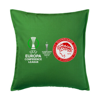 Olympiacos UEFA Europa Conference League Champion 2023/24, Sofa cushion Green 50x50cm includes filling