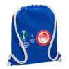 Backpack pouch GYMBAG Blue, with pocket (40x48cm) & thick cords