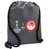 Backpack pouch GYMBAG GREY, with pocket (40x48cm) & thick cords