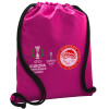 Backpack pouch GYMBAG Fuchsia, with pocket (40x48cm) & thick cords