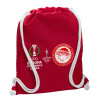 Backpack pouch GYMBAG Red, with pocket (40x48cm) & thick cords