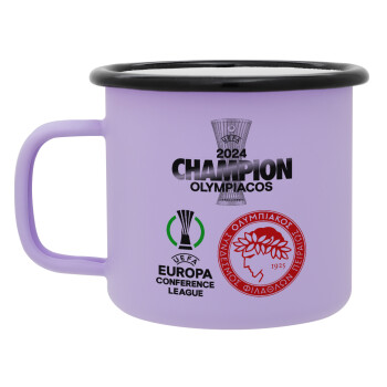 Olympiacos UEFA Europa Conference League Champion 2024, Κούπα Μεταλλική εμαγιέ ΜΑΤ Light Pastel Purple 360ml