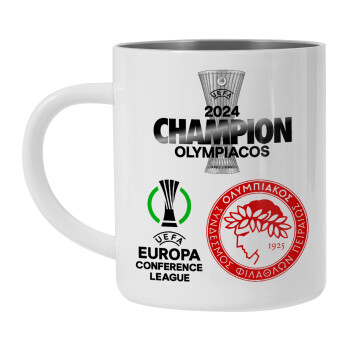 Olympiacos UEFA Europa Conference League Champion 2024, Mug Stainless steel double wall 450ml