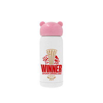 Europa Conference League WINNER, Pink stainless steel thermal flask, 320ml