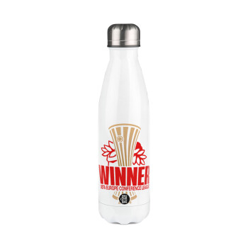 Europa Conference League WINNER, Metal mug thermos White (Stainless steel), double wall, 500ml