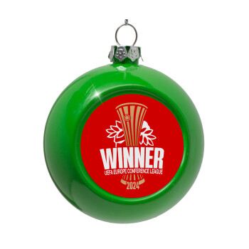 Europa Conference League WINNER, Green Christmas tree ornament bauble 8cm