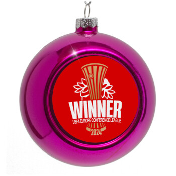 Europa Conference League WINNER, Purple Christmas tree ornament bauble 8cm