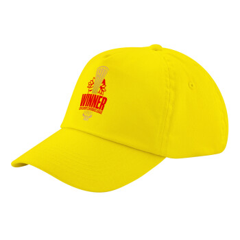 Europa Conference League WINNER, Child's Baseball Cap, 100% Cotton Twill, Yellow (COTTON, CHILD, UNISEX, ONE SIZE)