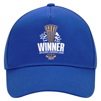 Europa Conference League WINNER, Ultimate Adult Hat BLUE, (100% COTTON DRILL, ADULT, UNISEX, ONE SIZE)