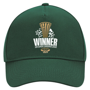 Europa Conference League WINNER, Adult Ultimate Hat GREEN, (100% COTTON DRILL, ADULT, UNISEX, ONE SIZE)