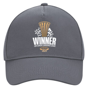 Europa Conference League WINNER, Ultimate Adult Hat Grey, (100% COTTON DRILL, ADULT, UNISEX, ONE SIZE)