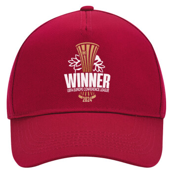 Europa Conference League WINNER, Adult Ultimate Hat RED, (100% COTTON DRILL, ADULT, UNISEX, ONE SIZE)