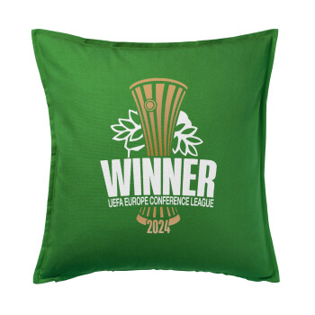 Europa Conference League WINNER, Sofa cushion Green 50x50cm includes filling
