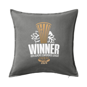 Europa Conference League WINNER, Sofa cushion Grey 50x50cm includes filling