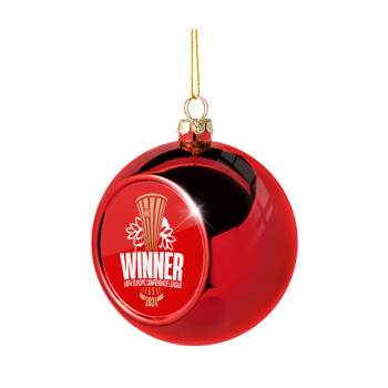 Europa Conference League WINNER, Χριστουγεννιάτικη μπάλα δένδρου Κόκκινη 8cm