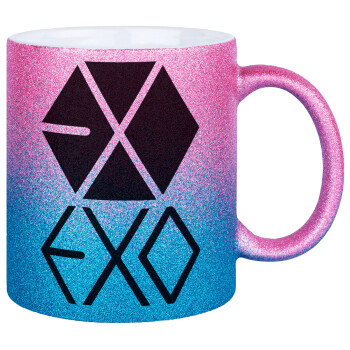 EXO Band korea, Κούπα Χρυσή/Μπλε Glitter, κεραμική, 330ml