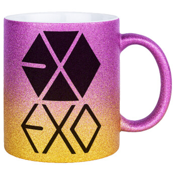 EXO Band korea, Κούπα Χρυσή/Ροζ Glitter, κεραμική, 330ml