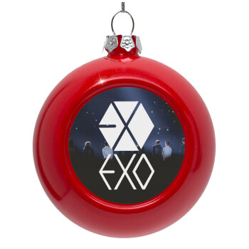 EXO Band korea, Red Christmas tree ornament bauble 8cm