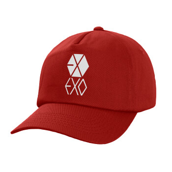 EXO Band korea, Καπέλο Ενηλίκων Baseball, 100% Βαμβακερό,  Κόκκινο (ΒΑΜΒΑΚΕΡΟ, ΕΝΗΛΙΚΩΝ, UNISEX, ONE SIZE)