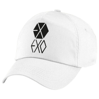 EXO Band korea, Children's Baseball Cap, 100% Cotton Twill, White (COTTON, CHILDREN'S, UNISEX, ONE SIZE)