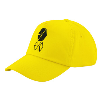 EXO Band korea, Child's Baseball Cap, 100% Cotton Twill, Yellow (COTTON, CHILD, UNISEX, ONE SIZE)