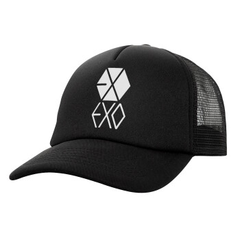 EXO Band korea, Καπέλο Ενηλίκων Soft Trucker με Δίχτυ Μαύρο (POLYESTER, ΕΝΗΛΙΚΩΝ, UNISEX, ONE SIZE)