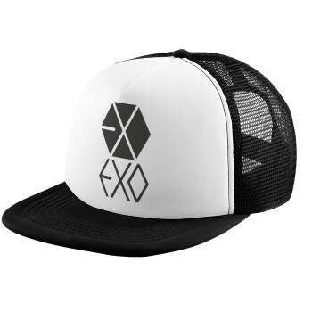 EXO Band korea, Καπέλο Ενηλίκων Soft Trucker με Δίχτυ Black/White (POLYESTER, ΕΝΗΛΙΚΩΝ, UNISEX, ONE SIZE)