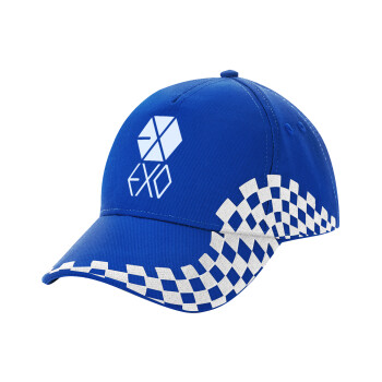 EXO Band korea, Adult Ultimate BLUE RACING Cap, (100% COTTON DRILL, ADULT, UNISEX, ONE SIZE)