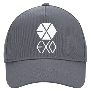 EXO Band korea, Ultimate Adult Hat Grey, (100% COTTON DRILL, ADULT, UNISEX, ONE SIZE)